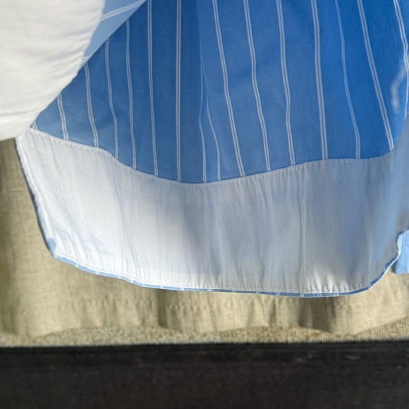 Zara Blue Striped Midi Shorts M - Picture 5 of 5